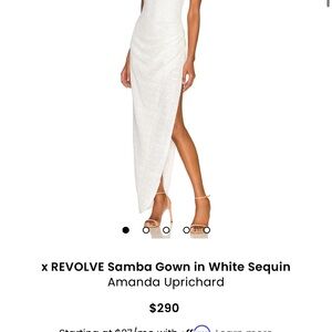 Amanda Uprichard White Sequin Gown